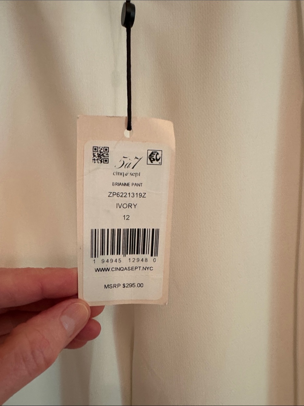 Cinq a sept Ivory Brianne Pant - size 12 - Picture 2 of 5